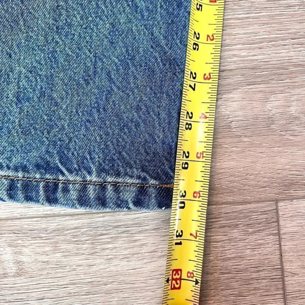 Cotton:On Women's Blue Five Pocket Design Denim Long Straight Jeans NWT - Picture 4 of 9